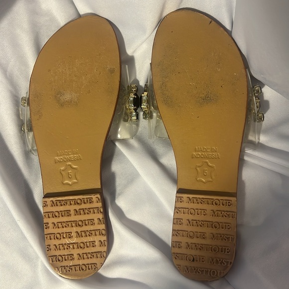 Mystique Agadir Multi Rainbow Leather Slide with Crystals Size 5 - Picture 3 of 7